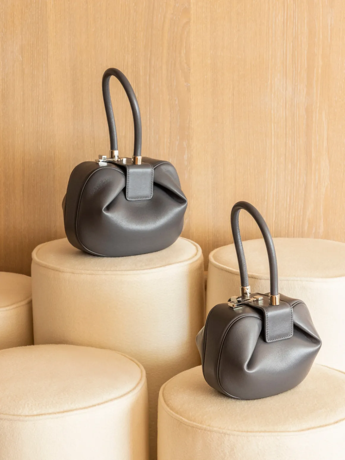 Nina Bag in Charcoal Nappa Leather
