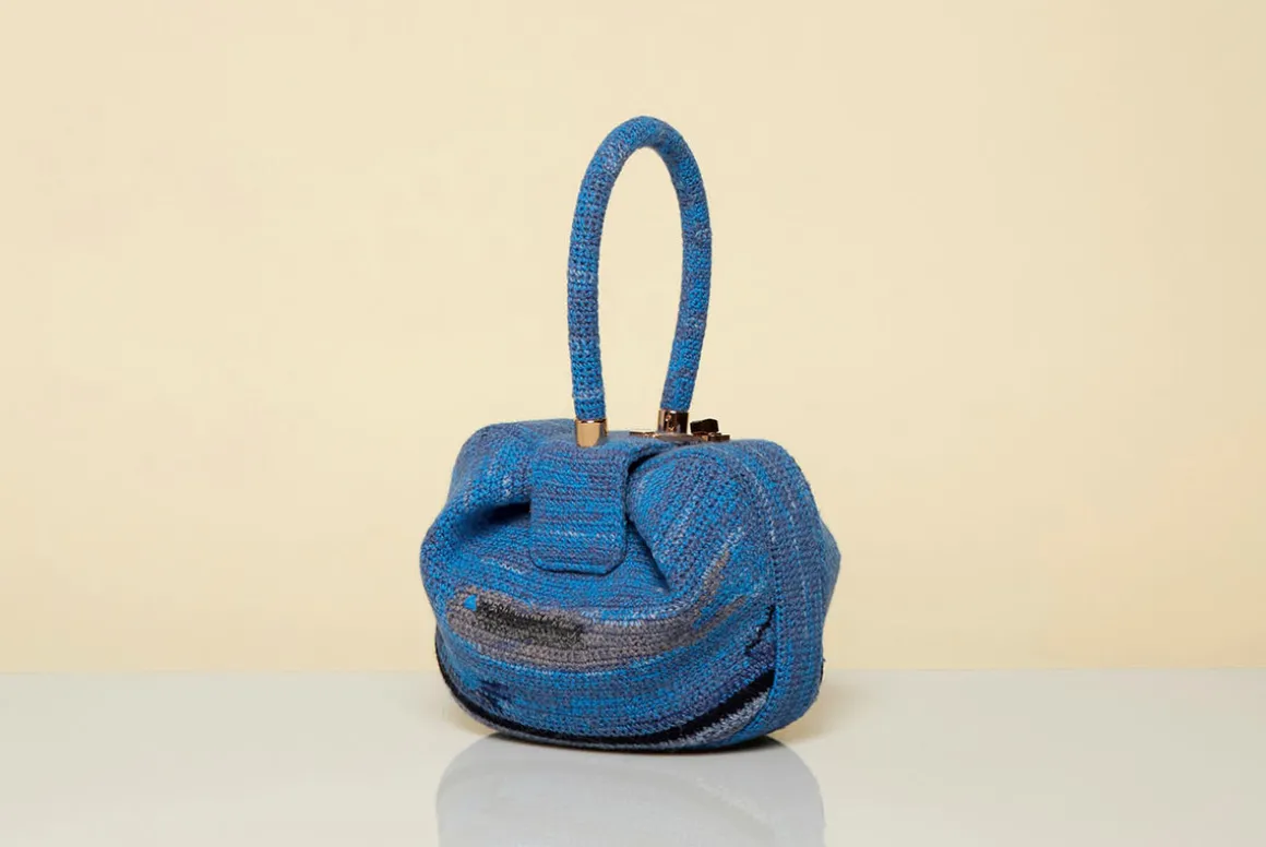 Nina Bag in Water Multi Crochet Cashmere