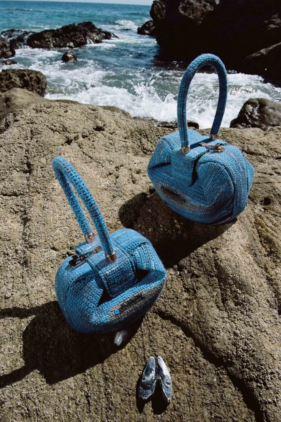Nina Bag in Water Multi Crochet Cashmere