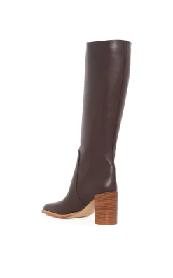 Nina Clasp Tall Boot in Dark Chocolate Leather