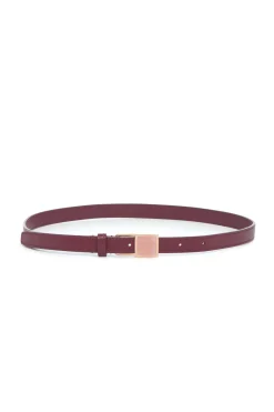 Nina Stone Belt in Bordeaux Leather