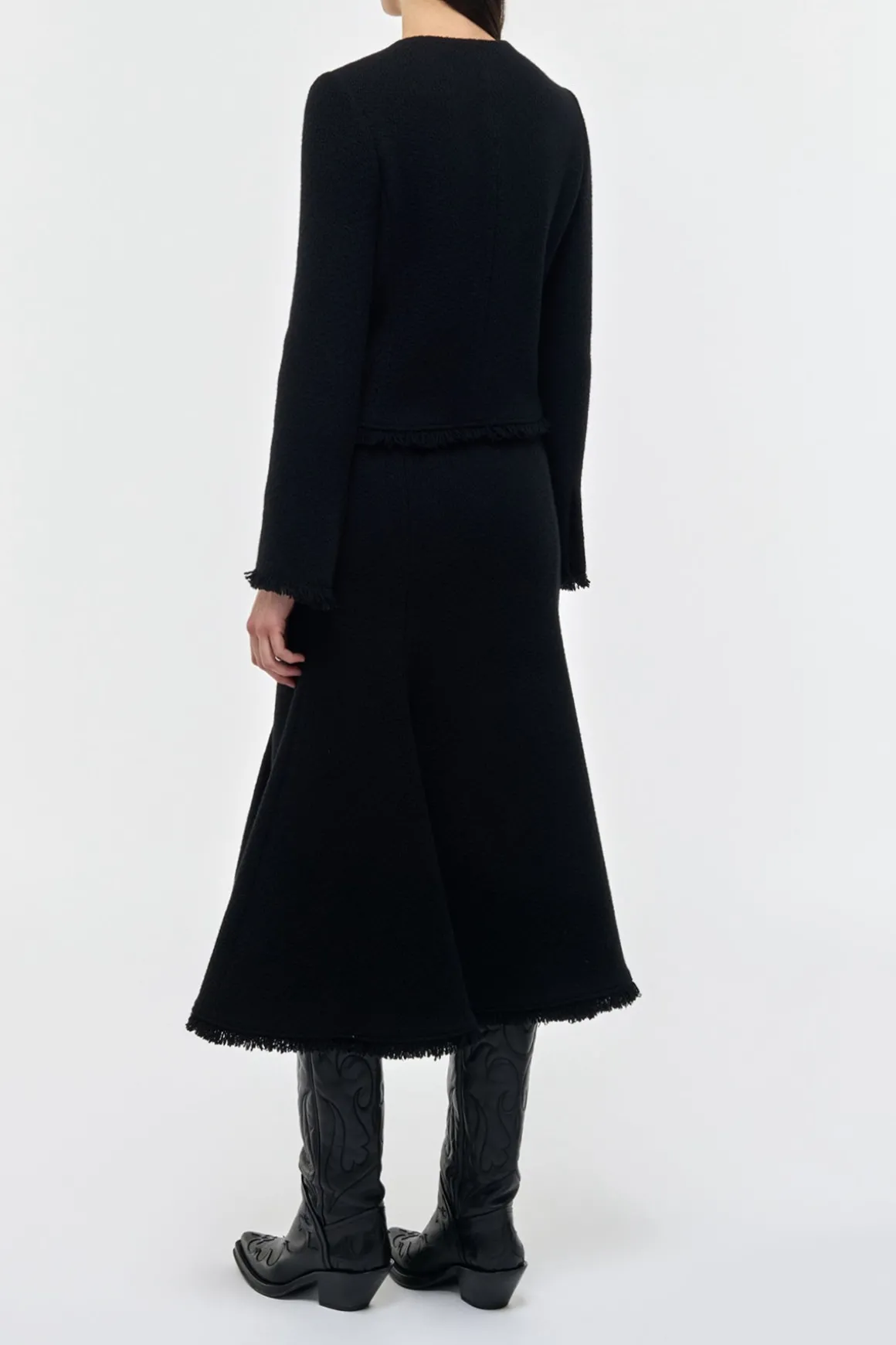 Normand Jacket in Black Virgin Wool Cashmere