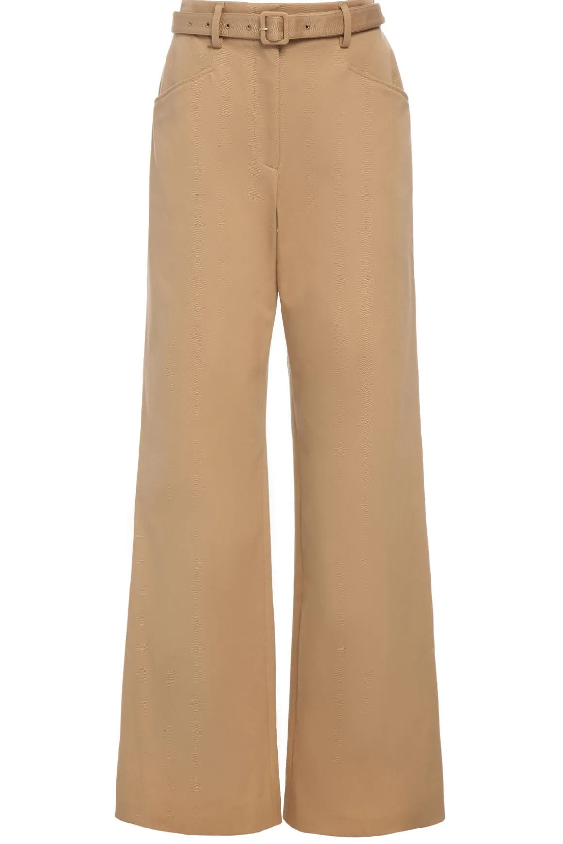 Norman Wide-leg Pant in Camel Sea Island Cotton Twill