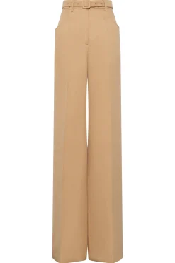 Norman Wide-leg Pant in Wheat Textured Linen Slub