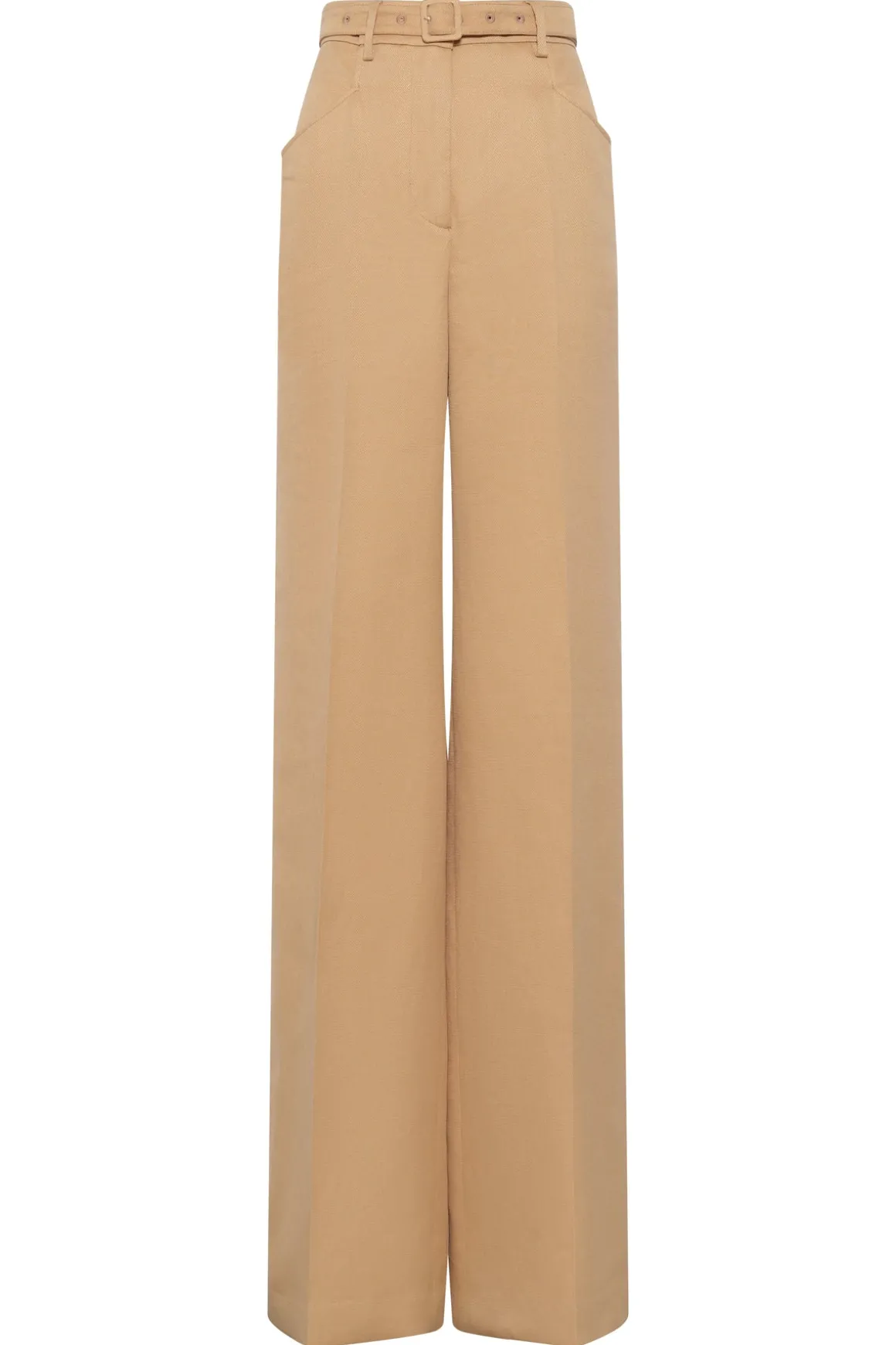 Norman Wide-leg Pant in Wheat Textured Linen Slub