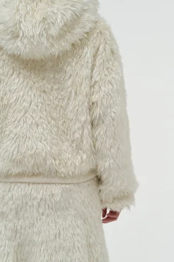 Orlando Hoodie in Ivory Silk Fur