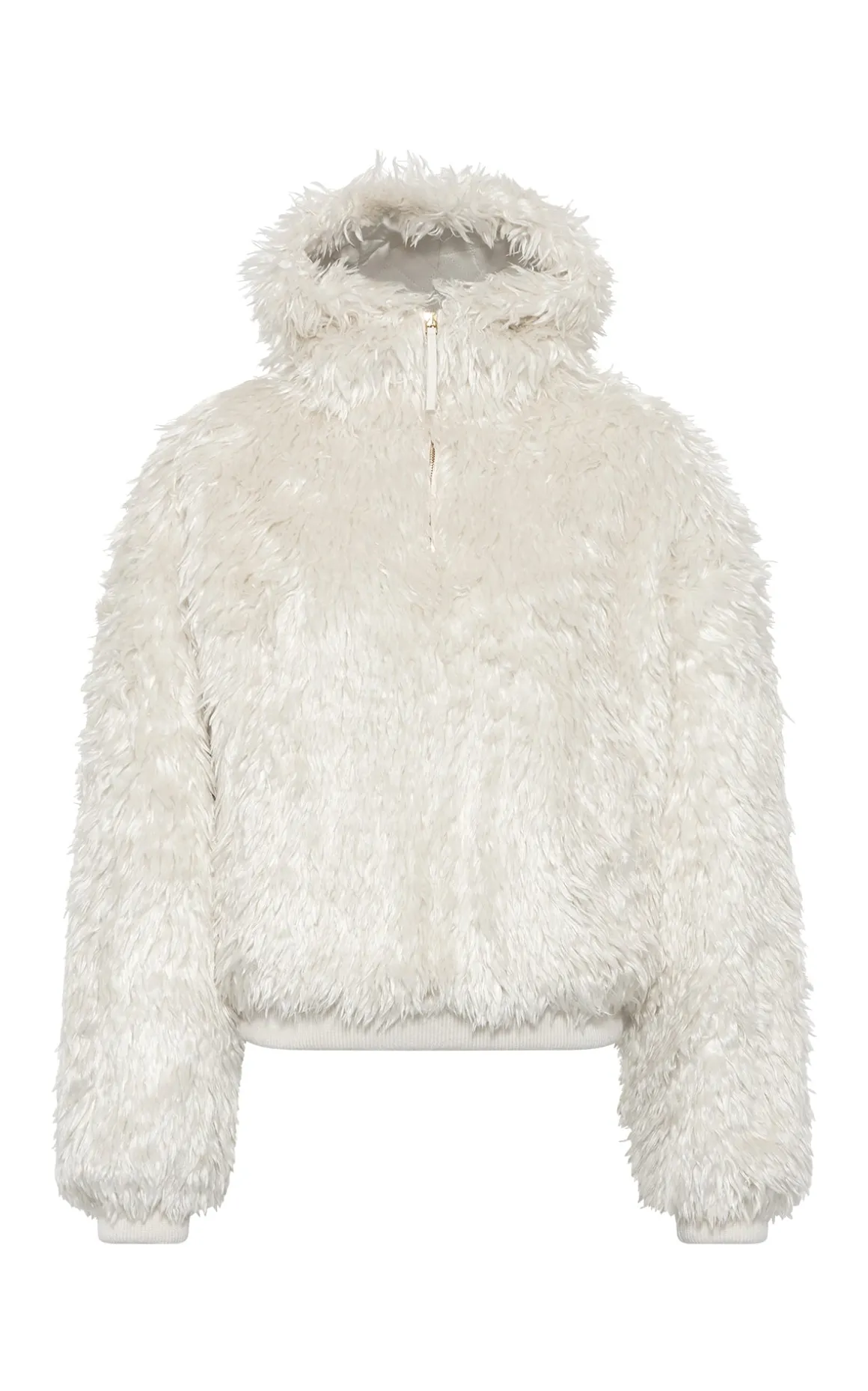 Orlando Hoodie in Ivory Silk Fur