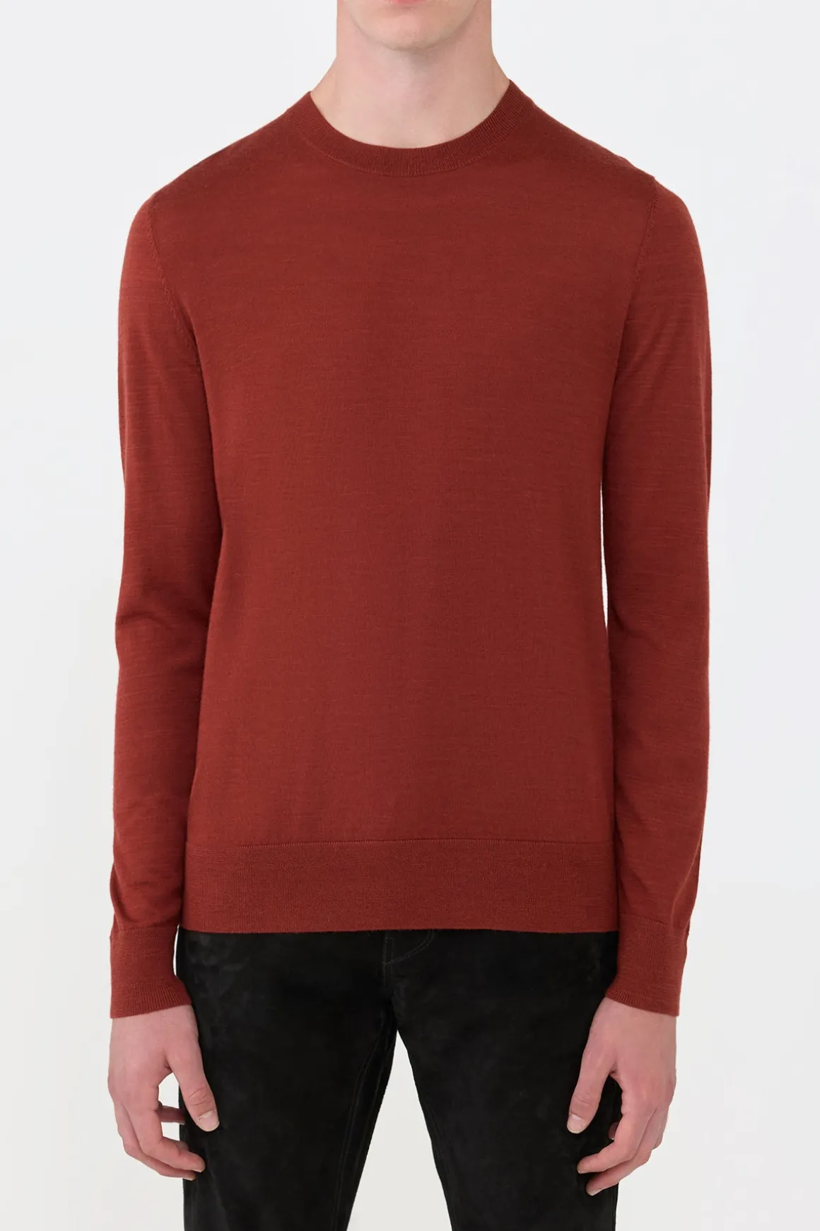 Palco Knit Sweater in Burnt Sienna Merino Wool