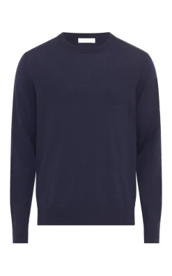 Palco Knit Sweater in Electric Navy Merino Wool