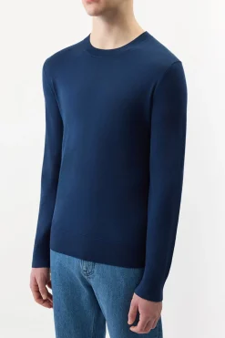 Palco Knit Sweater in Electric Navy Merino Wool