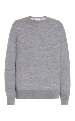 Palco Knit Sweater in Heather Grey Merino Wool