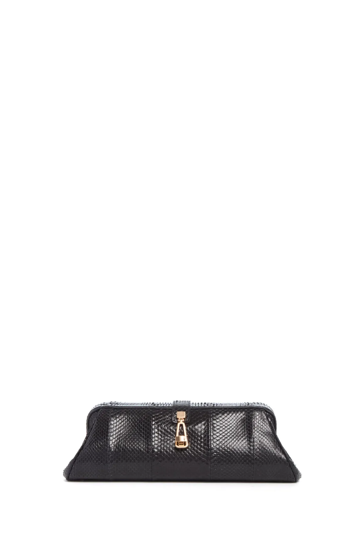 Paola Clutch in Black Snakeskin