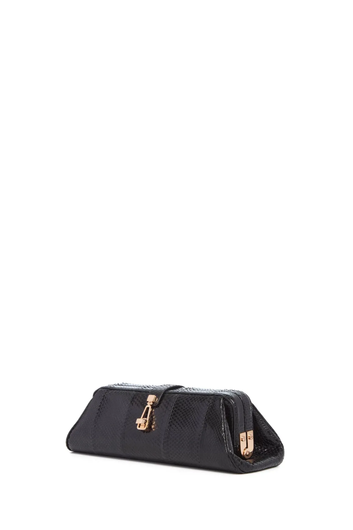 Paola Clutch in Black Snakeskin