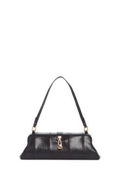 Paola Clutch in Black Snakeskin