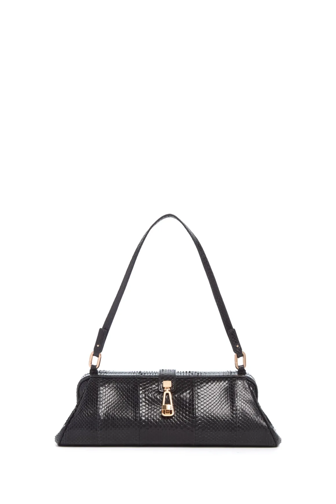 Paola Clutch in Black Snakeskin