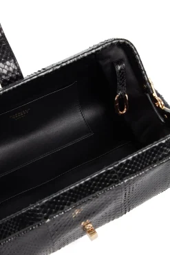 Paola Clutch in Black Snakeskin