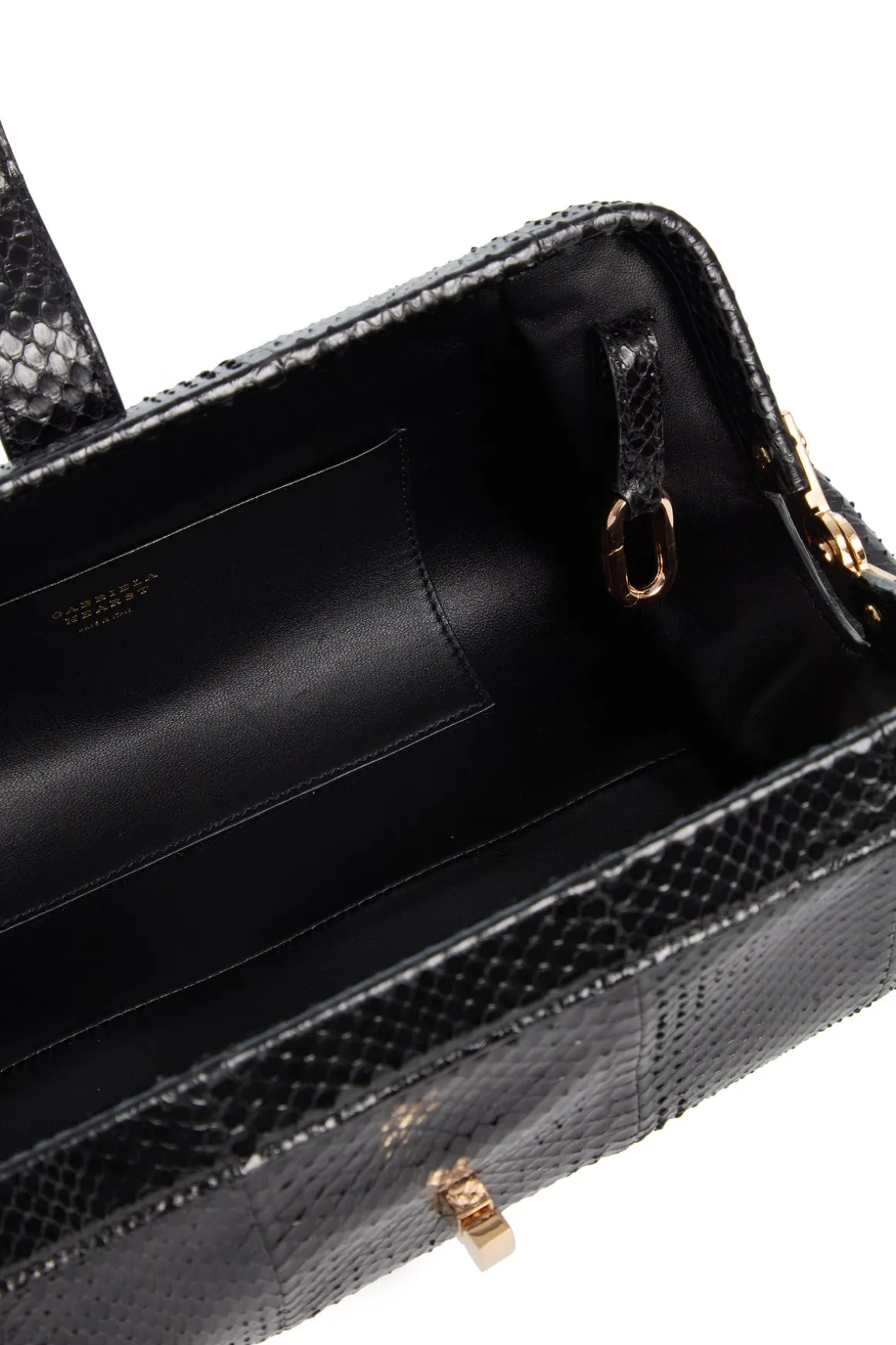 Paola Clutch in Black Snakeskin