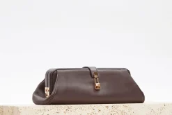 Paola Clutch in Bordeaux Nappa Leather