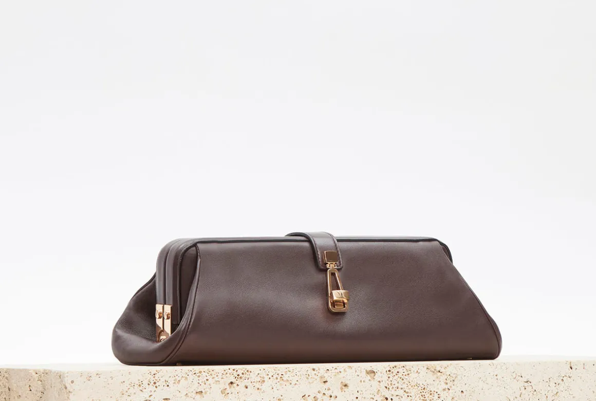 Paola Clutch in Bordeaux Nappa Leather