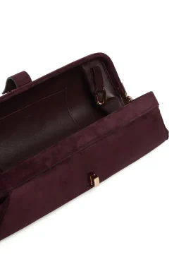Paola Clutch in Bordeaux Suede