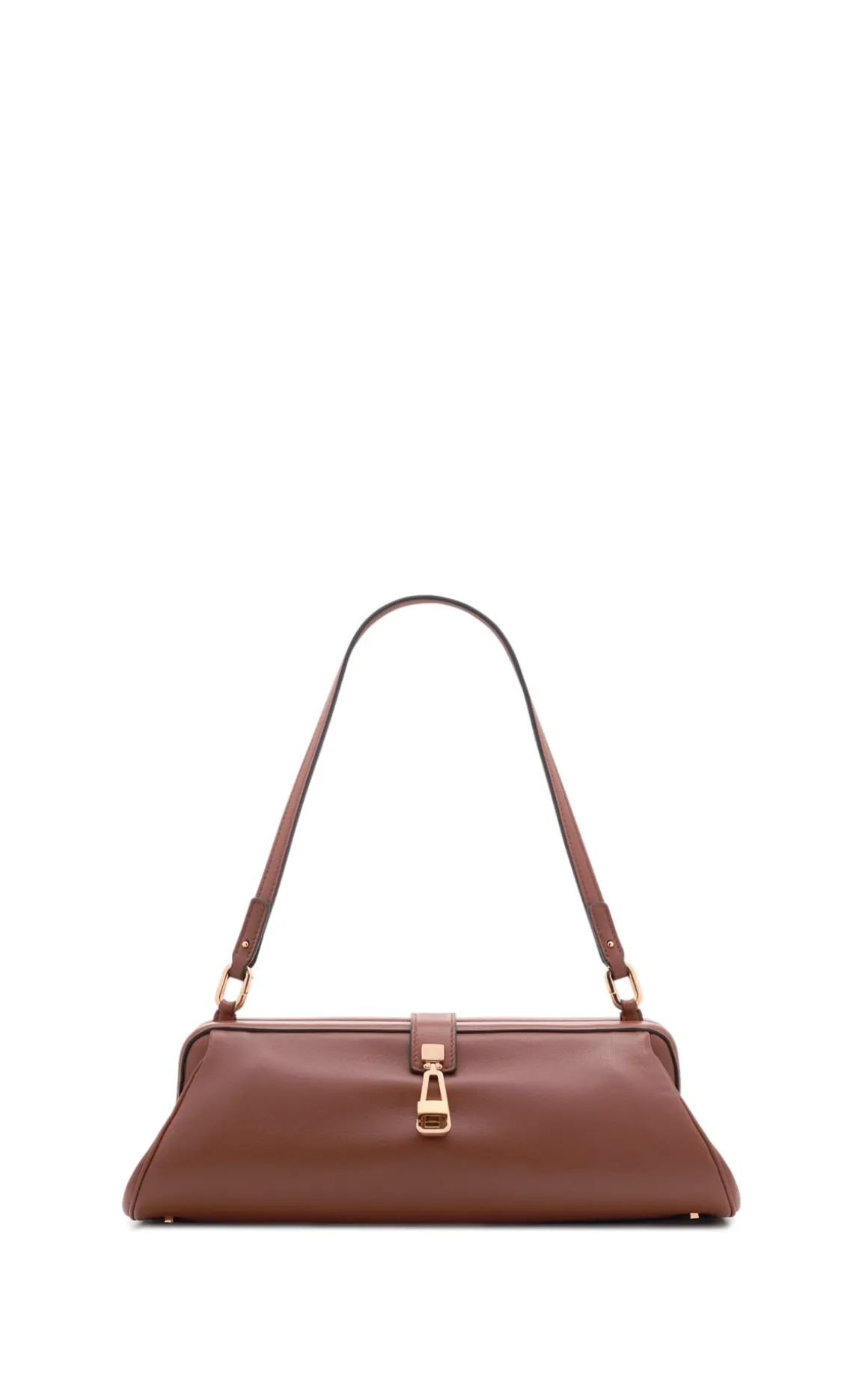 Paola Clutch in Cognac Nappa Leather