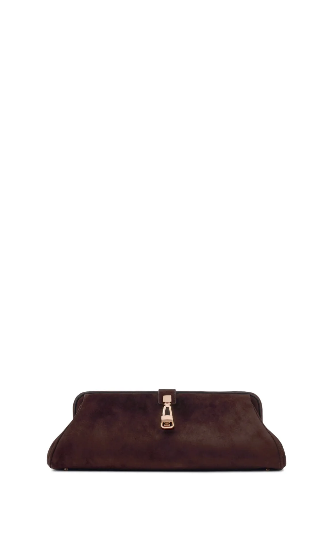 Paola Clutch in Dark Brown Suede