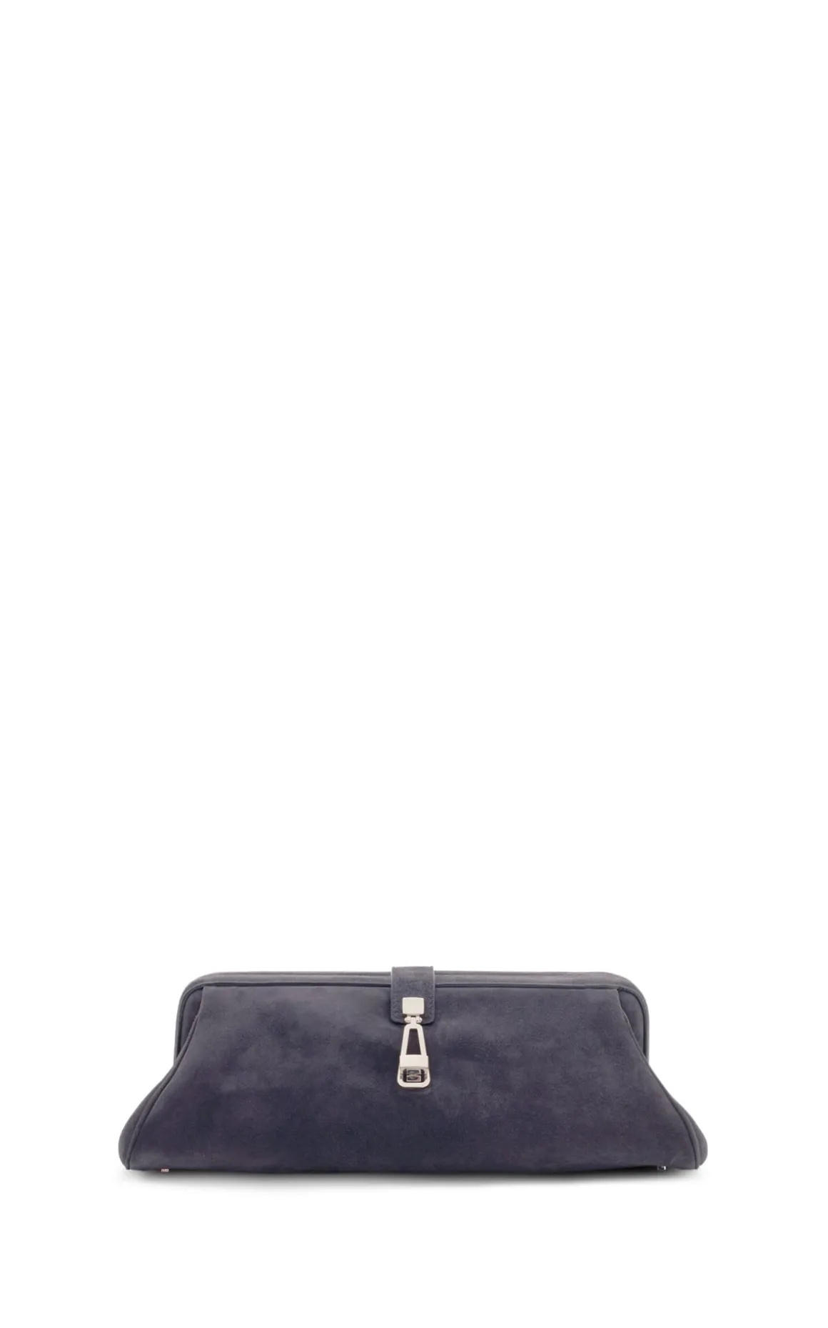 Paola Clutch in Dark Grey Suede