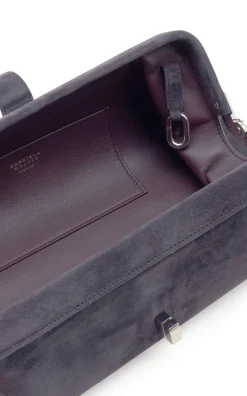 Paola Clutch in Dark Grey Suede