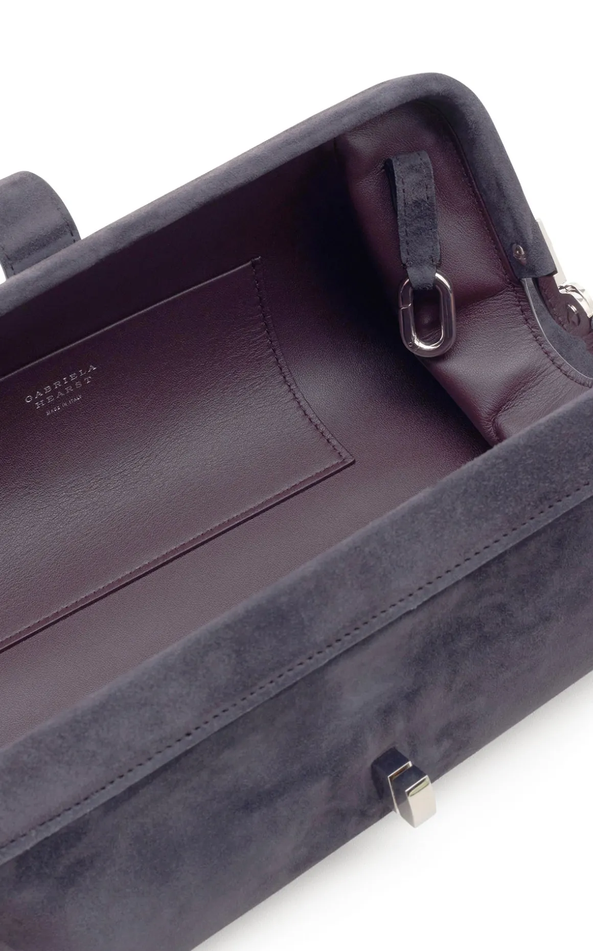 Paola Clutch in Dark Grey Suede