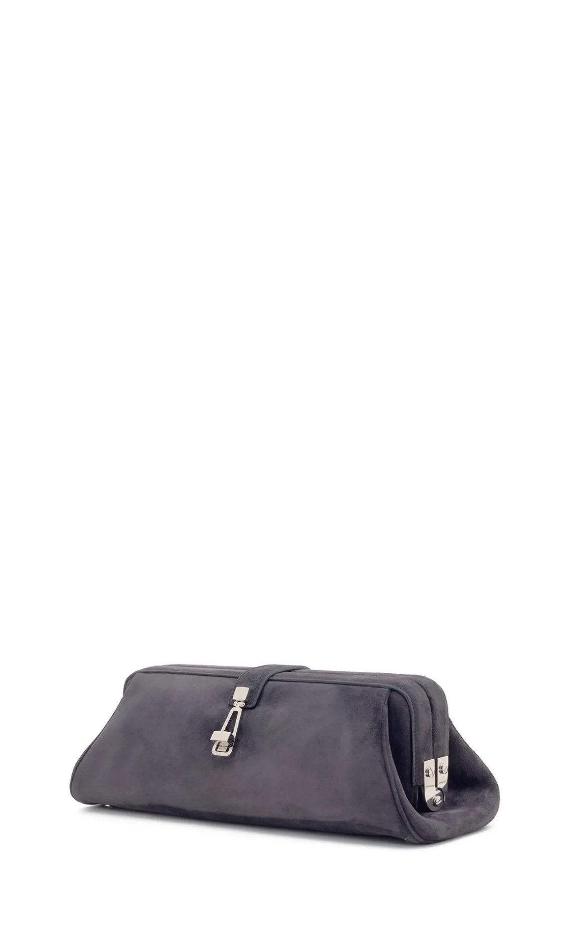 Paola Clutch in Dark Grey Suede