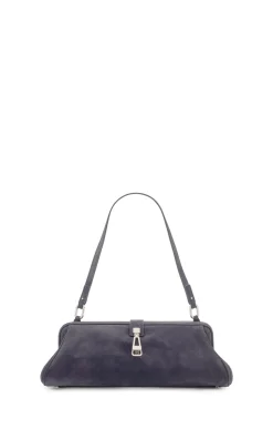 Paola Clutch in Dark Grey Suede