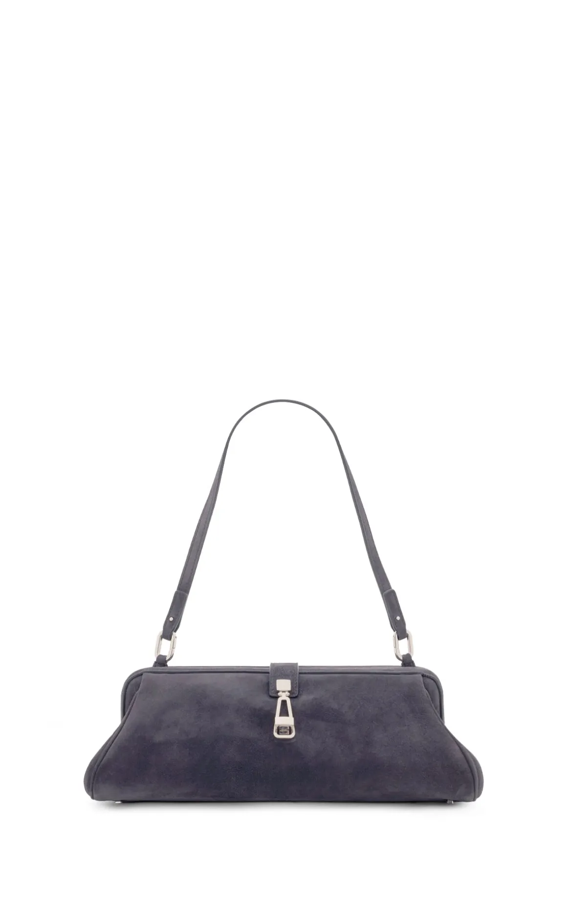 Paola Clutch in Dark Grey Suede