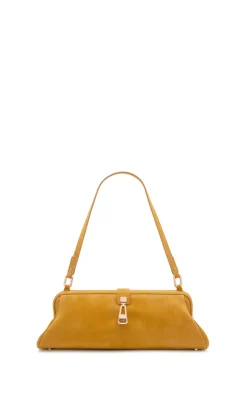 Paola Clutch in Golden Birch Suede