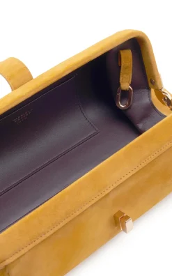 Paola Clutch in Golden Birch Suede