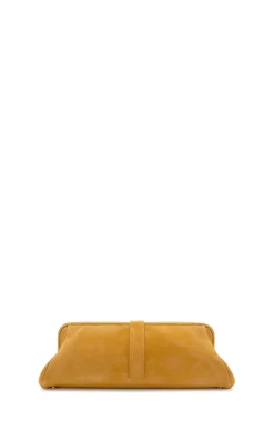 Paola Clutch in Golden Birch Suede