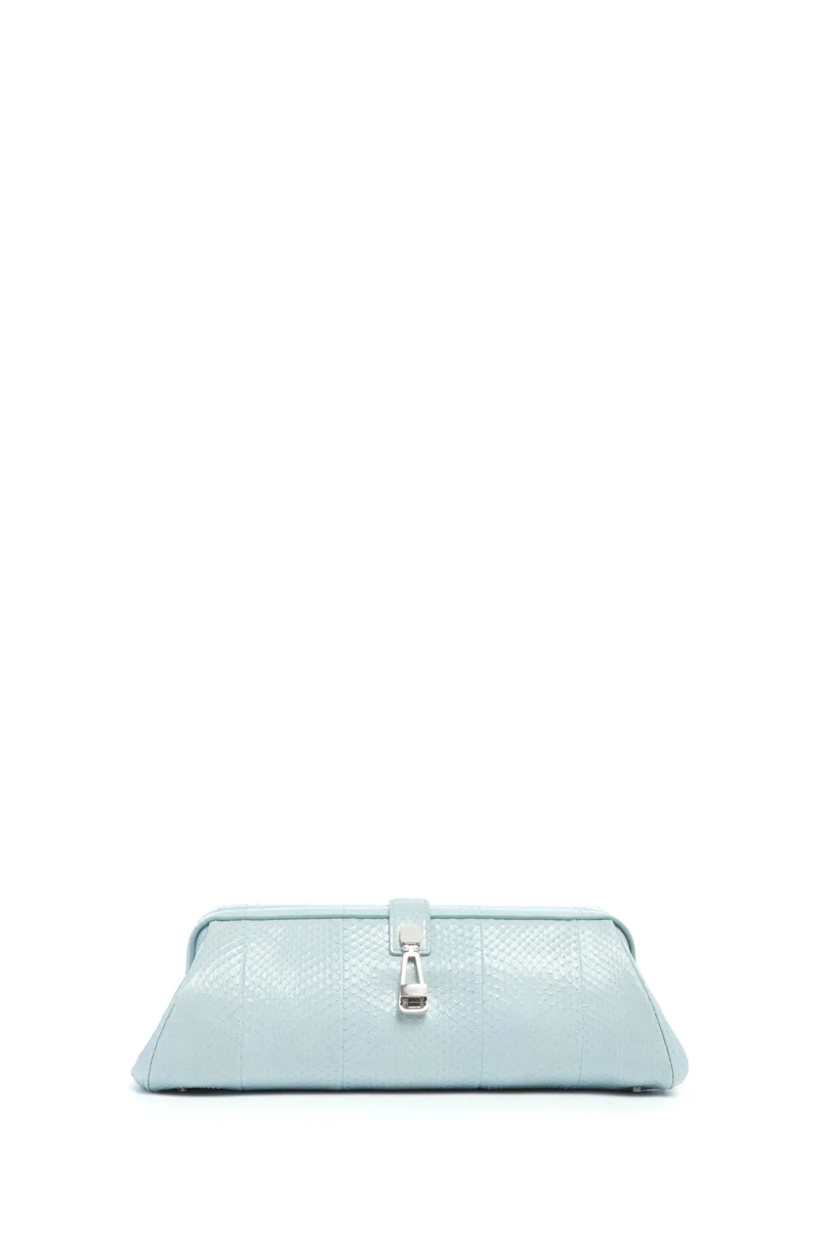 Paola Clutch in Light Blue Snakeskin