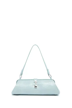 Paola Clutch in Light Blue Snakeskin
