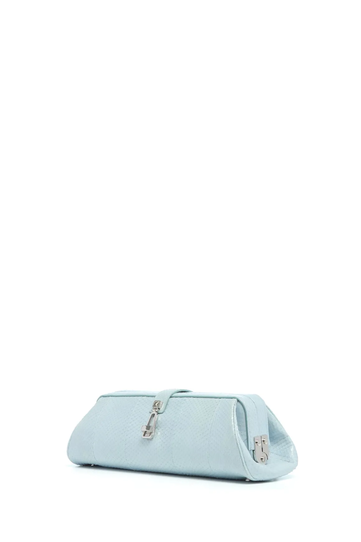 Paola Clutch in Light Blue Snakeskin