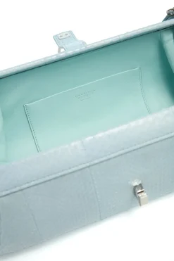 Paola Clutch in Light Blue Snakeskin