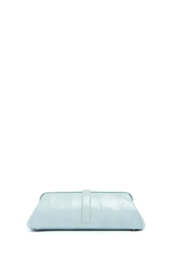 Paola Clutch in Light Blue Snakeskin