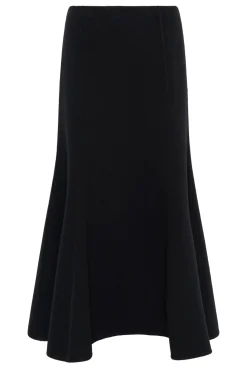 Patterson Midi Skirt in Black Double-face Recycled Cashmere