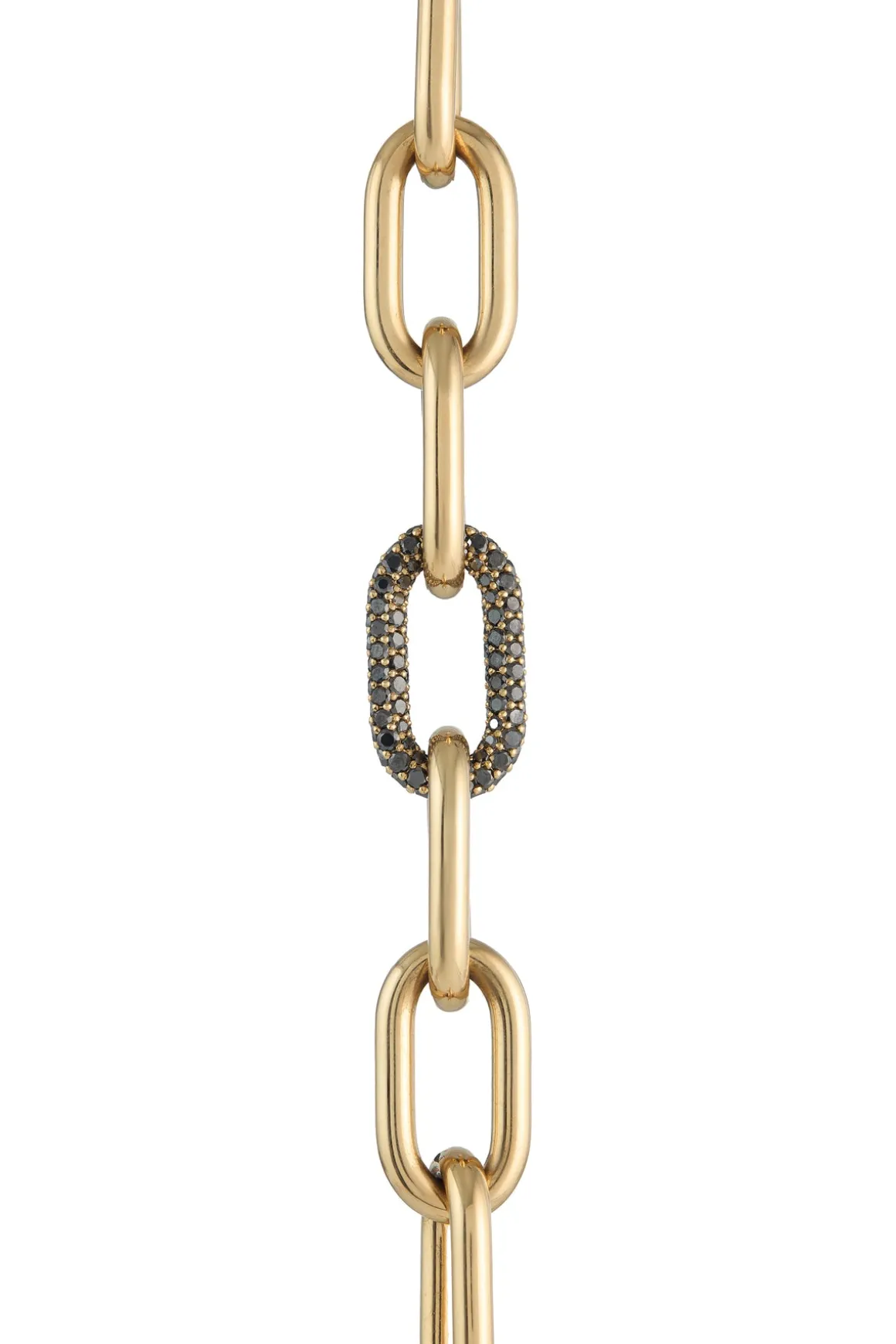 Pave Link Bracelet in 18K Yellow Gold & Black Diamonds (Classic Links)
