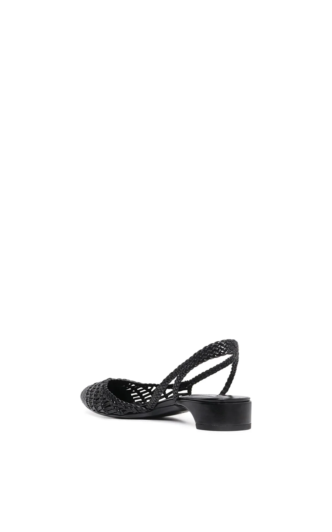 Perro Braided Slingback Pump in Black Leather