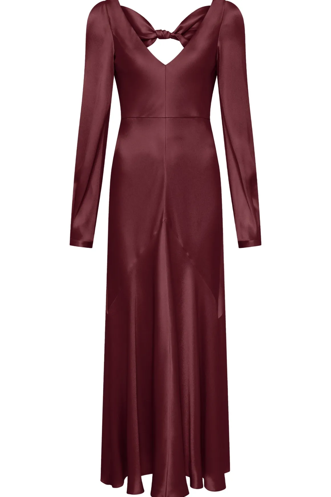 Peyton Maxi Dress In Bordeaux Silk Satin
