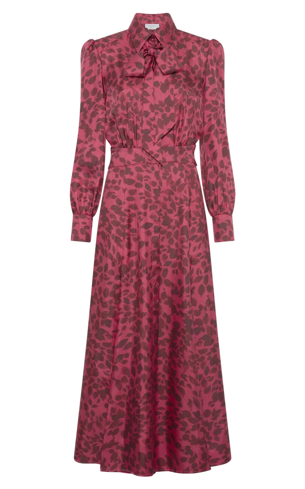 Phelan Maxi Shirtdress in Fuchsia Printed Silk Twill