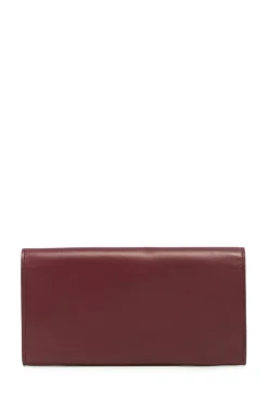 Phone Wallet in Bordeaux & Pink Leather
