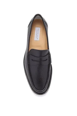 Pierre Loafer in Black Textured Leather