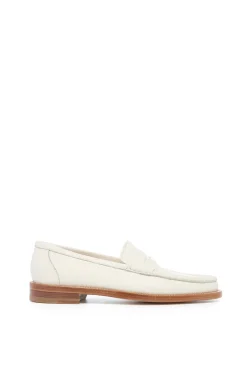 Pierre Loafer in Ivory Textured Leather