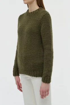 Poros Knit Sweater in Olive Cashmere
