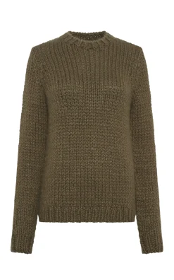 Poros Knit Sweater in Olive Cashmere